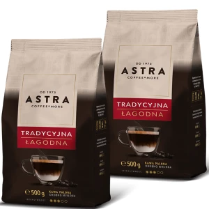 Astra Tradycyjna Łagodna 2 x 500g kawa mielona ZESTAW