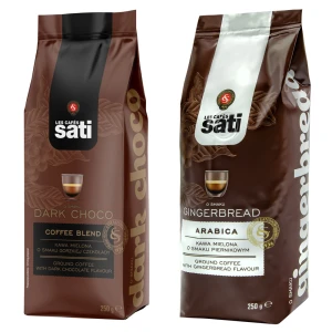 Sati Zestaw kaw mielonych Dark Choco, Gingerbread (2x250g)