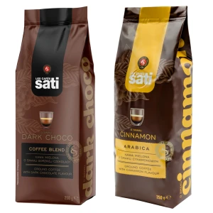 Sati Zestaw kaw mielonych Ciemna Czekolada, Cynamon (2x250g)