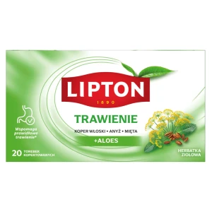 Lipton TRAWIENIE + aloes, herbatka ziołowa koper włoski, anyż, mięta 20 kopert