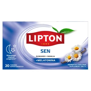 Lipton SEN + melatonina, herbatka ziołowa rumianek, wanilia 20 kopert