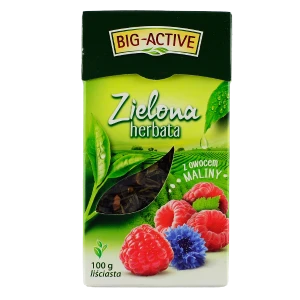 Big-Active Zielona z Maliną 100g herbata liściasta