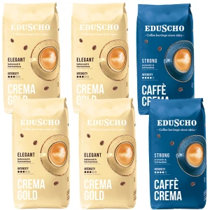 Eduscho 4 x Crema Gold 1000g kawa ziarnista 2x Crema Strong 1000g ziarnista