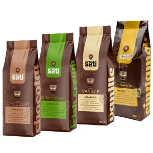 Sati Zestaw kaw mielonych Czekolada, Wanilia, Irish Cream, Cynamon 4x250g