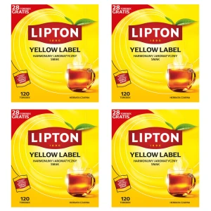 Lipton Yellow Label Herbata czarna 92 + 28 torebek 240g Zestaw 4 sztuk