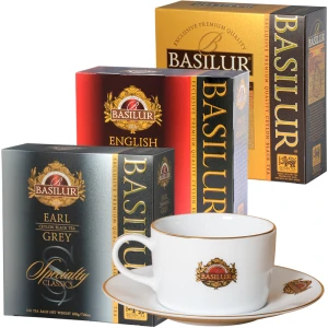 BASILUR Zestaw 3x 100x2g herbata ekspresowa + Filiżanka GRATIS
