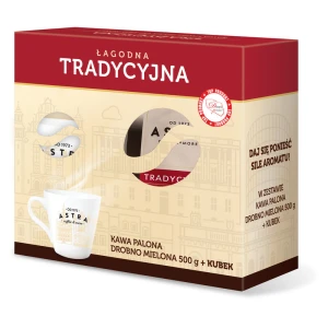 Astra Tradycyjna Łagodna 500g kawa mielona+ KUBEK