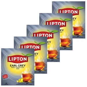 Lipton Earl Grey Herbata czarna 138g 92 torebki Zestaw 5 sztuk