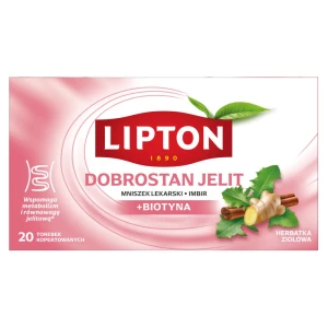 Lipton DOBROSTAN JELIT + biotyna, herbatka ziołowa imbir, cynamon 20 kopert