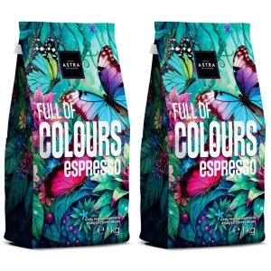 Zestaw 2x Astra Full of Colours Espresso 1kg Kawa Ziarnista