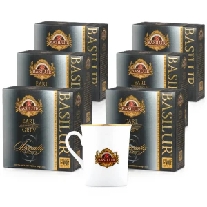 BASILUR Earl Grey Zestaw 6x 100x2g herbata ekspresowa + Kubek GRATIS