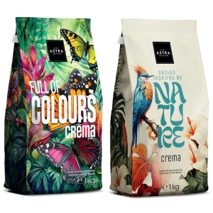 Zestaw Astra Nature Crema 1kg kawa ziarnista i Astra Full of Colours Crema 1kg kawa ziarnista