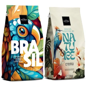 Zestaw Astra Origin Brazylia 1kg kawa ziarnista i Astra Nature Crema 1kg kawa ziarnista