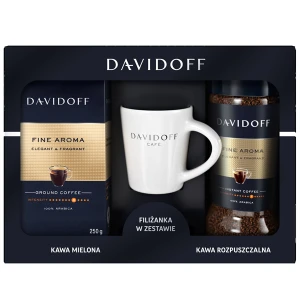 Davidoff Fine Zestaw z Kubkiem 250g kawa mielona+100g kawa rozpuszczalna