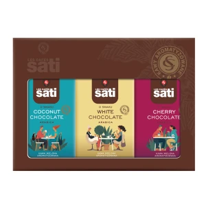 Sati zestaw kaw aromatyzowanych 3x200g BOX kawa mielona smakowa