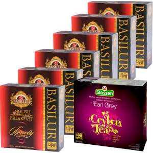 BASILUR English Breakfast Zestaw 6x 100x2g + Earl Grey Gratis