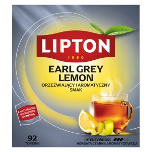 Lipton Earl Grey Lemon Herbata czarna 184g 92 torebki
