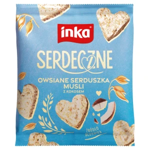 Inka Serdeczne Owsiane serduszka musli z kokosem 50 g / Wyprzedaż