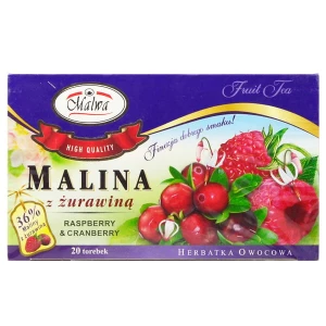 Malwa Malina z Żurawiną 20 torebek herbata ekspresowa owocowa