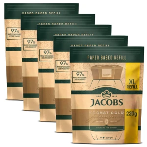 Zestaw 5 x Jacobs Cronat Gold 220g  kawa rozpuszczalna torebka