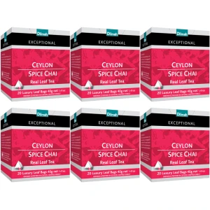Zestaw 6x Dilmah Ceylon Spice Chai Exceptional Herbata Czarna 20 torebek 20x2g 