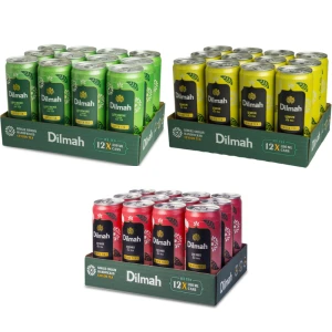Zestaw 36x Dilmah napój herbaciany z ekstraktem zielonej herbaty puszka 330ml różne smaki