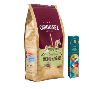 Carousel Coffee Flying Horses Medium Roast kawa ziarnista 1kg + Praliny Mozart