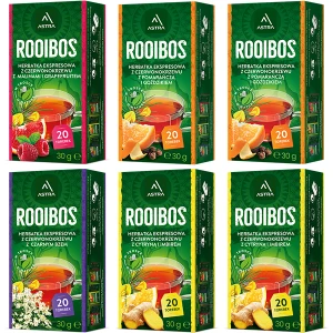 Astra Zestaw 4 Rodzaje Rooibos 6 x 20 torebek herbata ekspresowa (6 x EX20)